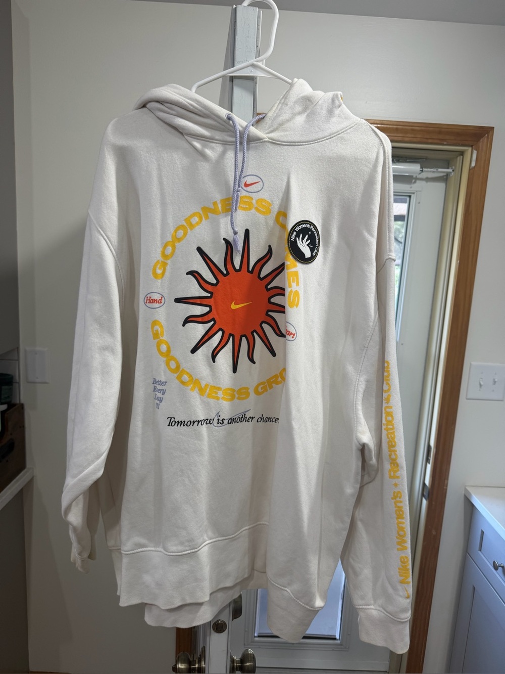 Nike Goodness Grooves White Graphic Hoodie Sweatshirt